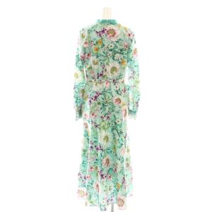 PINKY&DIANNE 25SS フラワープリントマーメイドワンピース 38 ライトブルー 水色 マルチカラー キーネック /CX