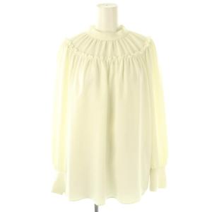 ギャザーヨークブラウス フリル ホワイト /DF OS