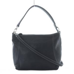 2way ショルダーバッグ ハンド レザー 本革 ダークネイビー /RI OS