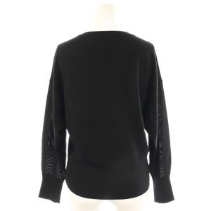 UNTITLED シルクカシミヤ混 コンパクトVネックニット セーター 長袖 XS ブラック /HK OS