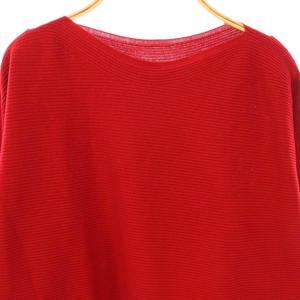 INDIVI 洗える無縫製きれいめフォルムニット カットソー 38 レッド /DO OS