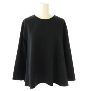 ドライダブルクロス クルーネックプルオーバー ブラウス 長袖 36 紺 ネイビー /AT OS