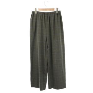 ENFOLD グレンチェックワイドパンツ スラックス ウール 36 グレー /AT OS