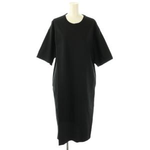 SHORT-SLV DRESS ワンピース マキシ ロング 半袖 2 黒 ブラック /AT OS