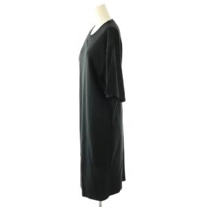 HYKE SHORT-SLV DRESS ワンピース マキシ ロング 半袖 2 黒 ブラック /AT OS