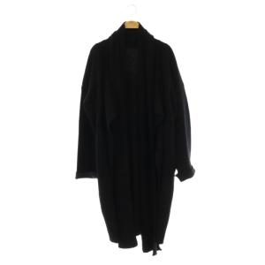 IASONストールガウン カーディガン ニット ロング ブラック /HK OS