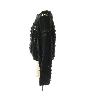 furfur クロシェカーディガン ニット クルーネック F 黒 ブラック /AT OS