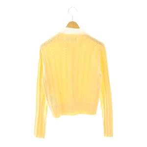 CELFORD 襟付きビジューニットカーディガン 38 イエロー /DF OS