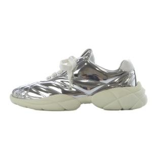ボリュームソール メタリックスニーカー 36.5 シルバーカラー