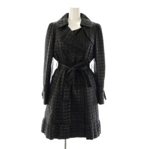 キルティングダウンコート ロング 40 黒 ブラック /AT OS