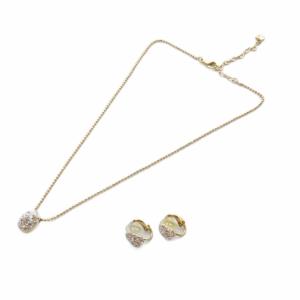 YG パヴェ ネックレス イヤリング セット ネックレス ゴールド色 /SR
