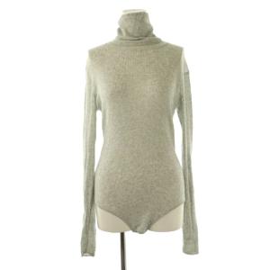 シアーニットボディースーツカットソー 長袖 タートルネック F グレー /AT OS