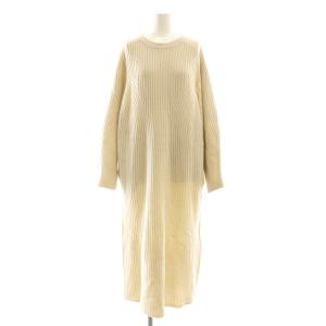 変形リブニットワンピース プルオーバー ベージュ /CX OS
