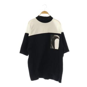 COLOR BLOCK BIG PRINT TEE WHITE 半袖Tシャツ カットソー モックネック