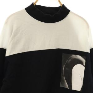 ALMOSTBLACK COLOR BLOCK BIG PRINT TEE WHITE 半袖Tシャツ カットソー モックネック