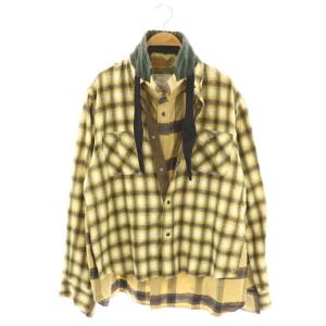 ボウタイレイヤードチェックシャツ 2 イエロー 20-02237