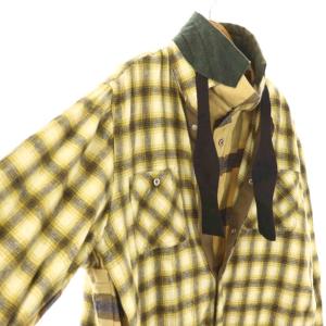sacai ボウタイレイヤードチェックシャツ 2 イエロー 20-02237