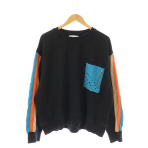 ポケット切替スウェットトップス プルオーバー 長袖 00 ブラック ABH-SW-U01 /HK OS