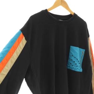 FACETASM ポケット切替スウェットトップス プルオーバー 長袖 00 ブラック ABH-SW-U01 /HK OS