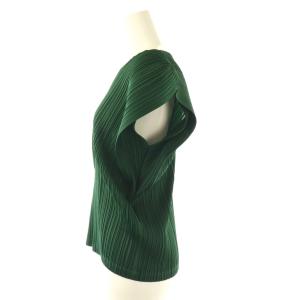PLEATS PLEASE ISSEY MIYAKE イッセイミヤケ PP41JK132 ノースリーブカットソー プリーツ 3 ダークグリーン