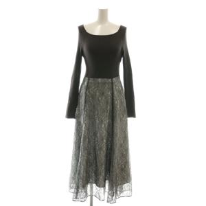 23AW 配色レースドッキングワンピース 1 チャコールグレー グレー /DO OS SH