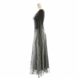 Apuweiser-riche 23AW 配色レースドッキングワンピース 1 チャコールグレー グレー /DO OS SH
