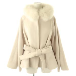 衿ファー付ポンチョコート ショート F ピンク /AT OS SH