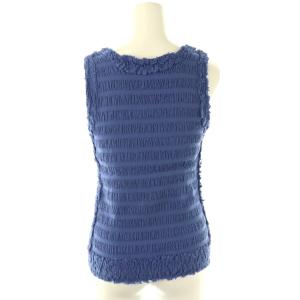 me ISSEY MIYAKE ノースリーブカットソー プルオーバー ブルー /DO OS SH