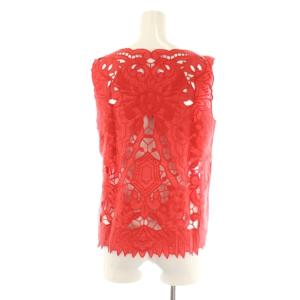 VIVIENNE TAM TABLE CLOTH CUTOUT ON LINEN ノースリーブブラウス 40 レッド /DF OS