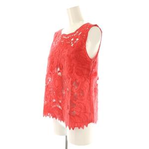 VIVIENNE TAM TABLE CLOTH CUTOUT ON LINEN ノースリーブブラウス 40 レッド /DF OS