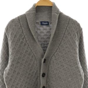 DRUMOHR ショールカラーウールニットカーディガン 44 グレー /DF OS