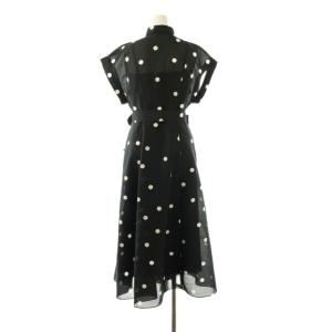 Loulou Willoughby 25AW オーガンドットワンピース 2 ブラック ホワイト