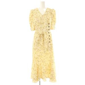 ギャザースリーブフラワーワンピース 1 イエローベージュ マルチカラー /ES OS