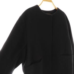 JOURNAL STANDARD relume 23AW スーパーファインビーバークルーネックコート ノーカラー アウター ウール 38 黒 /NR OS