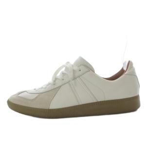 ジャーマン ミリタリー トレーナー スニーカー ローカット レザー スエード 39 ホワイト /YO8