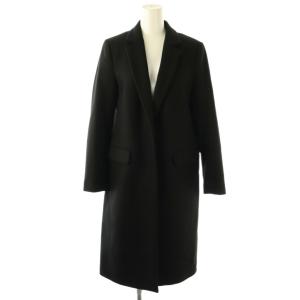 カシミヤチェスターコート 36 黒 ブラック /AB OS