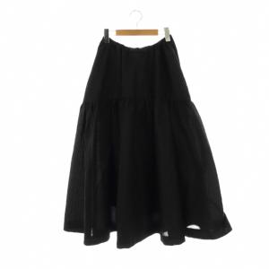 エアリー ジャカード スカート ロング 38 ブラック /DF OS
