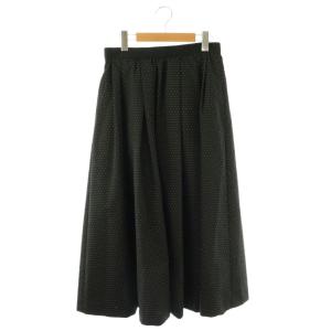 DOTジャガードタックスカート フレア マキシ ロング ドット 40 黒 ブラック /AT OS