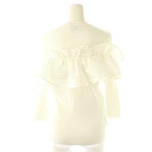 UNITED ARROWS TOKYO ジャカード フリル ビスチェ ニット カットソー 七分袖 白 /NR OS