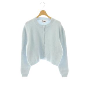 Justin アンゴラ混カーディガン 38 ライトブルー /DO OS