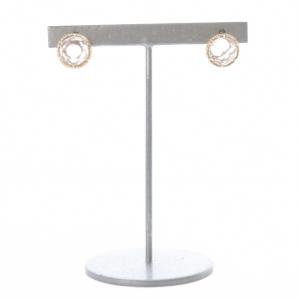 agete クォーツ ピアス K10 イエローゴールド /SR