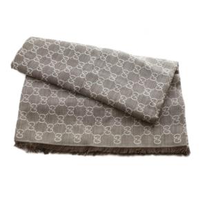 GUCCI ストール マフラー GG柄 グレー 281942