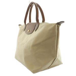 Longchamp ル プリアージュ Le Pliage トートバッグ ナイロン アイボリー 茶 ブラウン 1623 089
