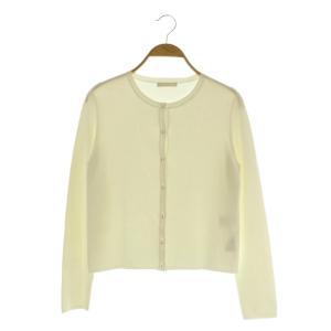 パールボタンベーシックニットカーディガン 長袖 クルーネック 36 ホワイト /MY OS