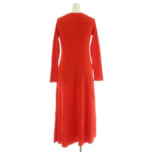 Diagram GRACE CONTINENTAL リブフレアロングニットカーディガン ワンピース 長袖 Vネック 36 レッド /MY OS