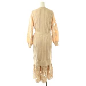 Diagram GRACE CONTINENTAL 刺繍ニットワンピース ロング 長袖 36 ベージュ /HK OS