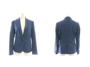 THE SUIT COMPANY ザスーツカンパニー スーツ セットアップ チェック ジャケット スカート パンツ 3点セット 38 ブルー /DF OS
