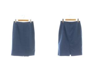 THE SUIT COMPANY ザスーツカンパニー スーツ セットアップ チェック ジャケット スカート パンツ 3点セット 38 ブルー /DF OS