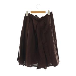 DRIES VAN NOTEN ライカ期 リネンコットン スカート 36 ブラウン