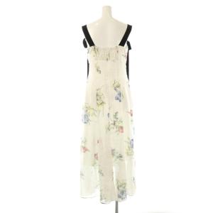 FRAY I.D 25SS ショルダーリボンフラワーワンピース ロング 1 ホワイト マルチカラー /DF OS